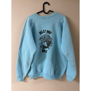 Vintage Fishing Crewneck Eat My Bass Faded Thrashed 80's 90's Men's Xl